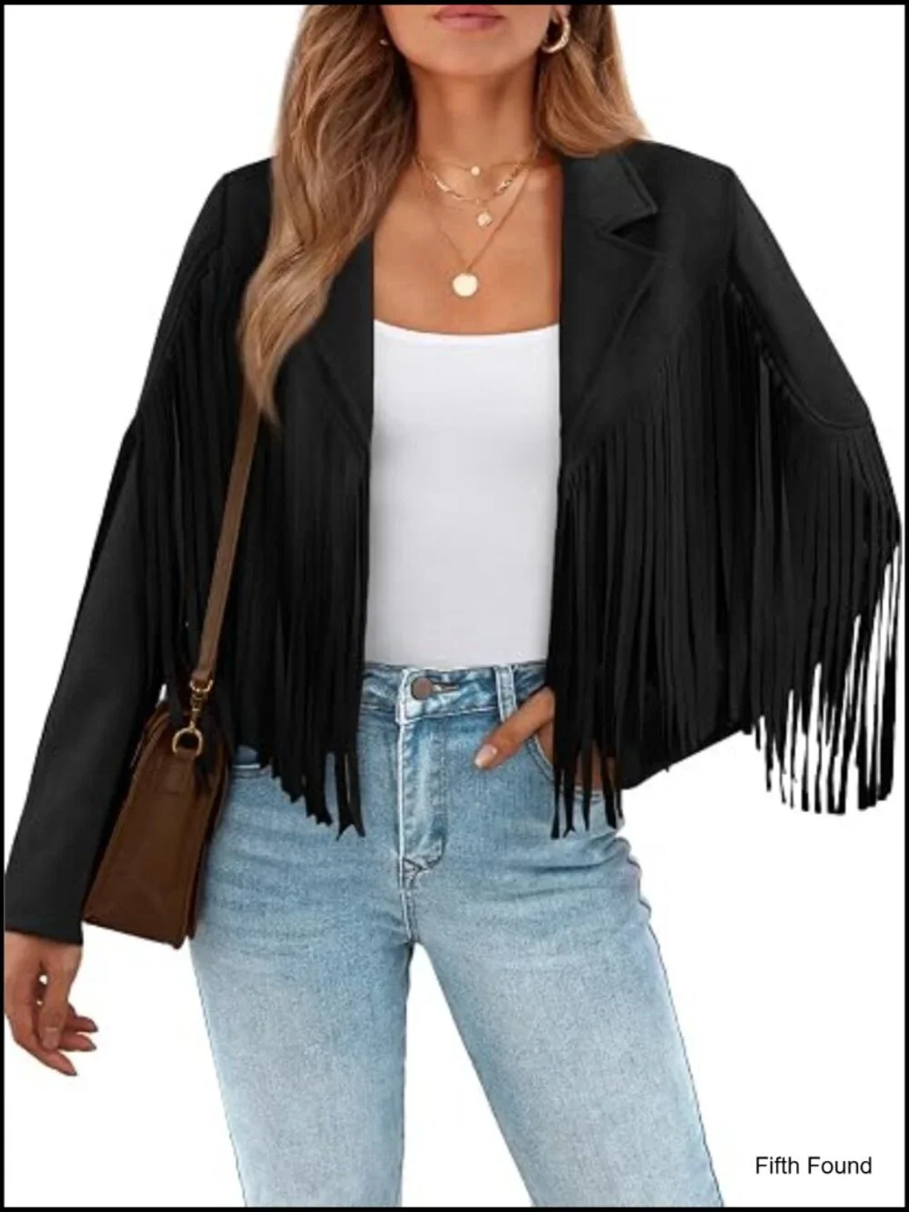 Cropped Faux Suede Fringe Jacket Western Cowgirl Concert Outfit - Picture 1 of 6